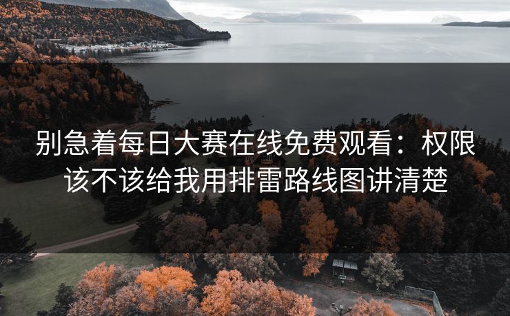 别急着每日大赛在线免费观看:权限该不该给我用排雷路线图讲清楚 别急着每日大赛在线免费观看:权限该不该给我用排雷路线图讲清楚